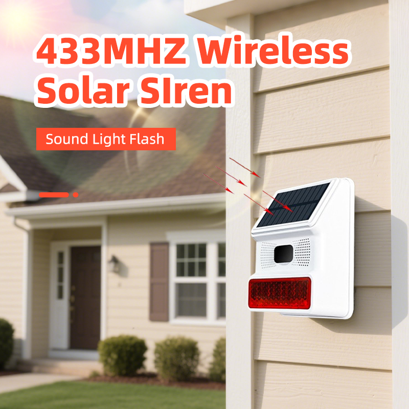 Alarm Siren Outdoor - Outdoor Alarm Horn 433MHZ Wireless Solar