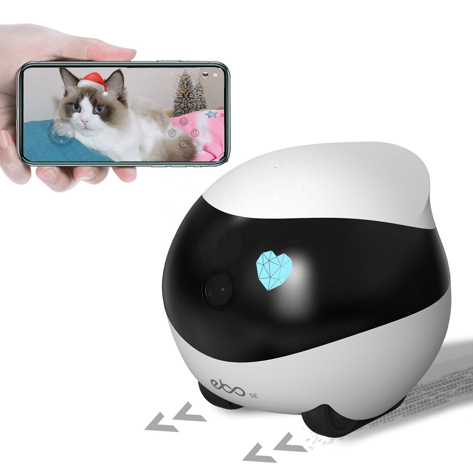 Home Security Robot - 1080P Interactive Pet Robot Moving Home