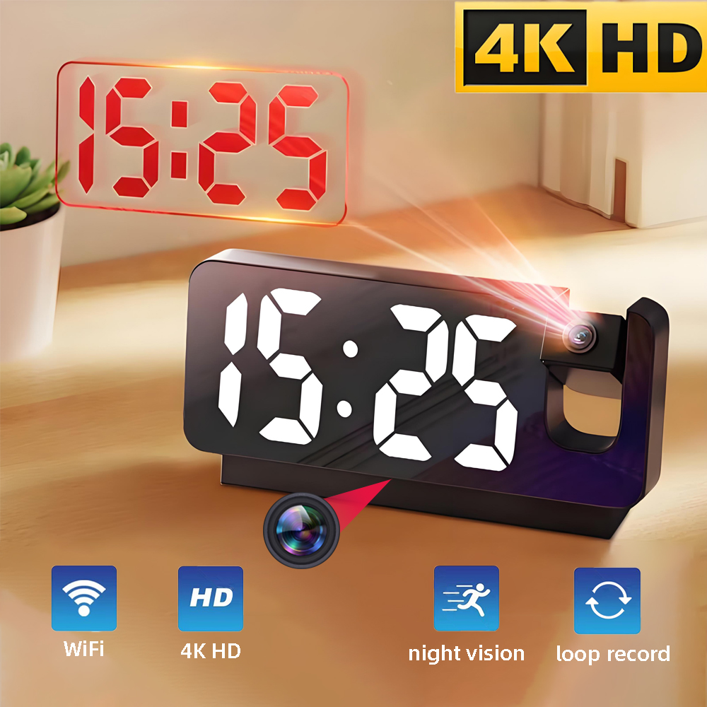 Hidden Camera Clock - Mini HD4K clock camera, supports remote
