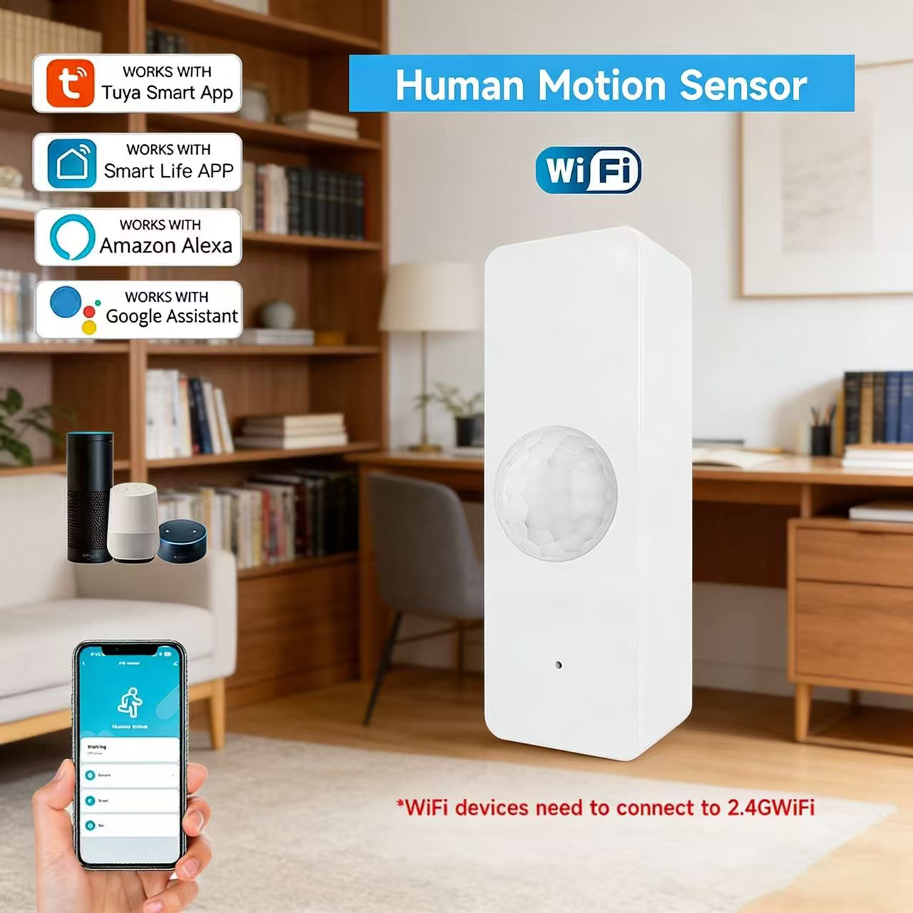 Home Security System - WiFi Smart PIR Motion Sensor Tuya