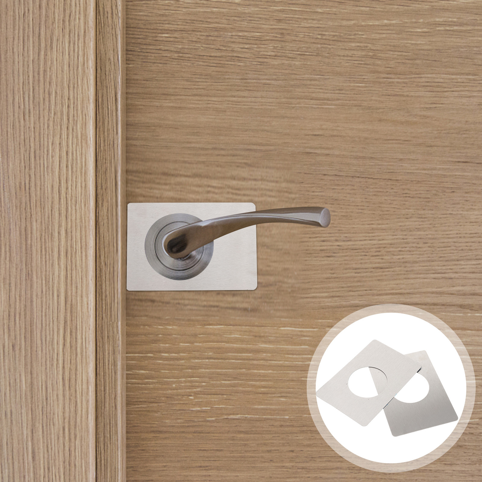 Door Reinforcer Kit - 2Pcs Stainless Steel Door Hole Cover
