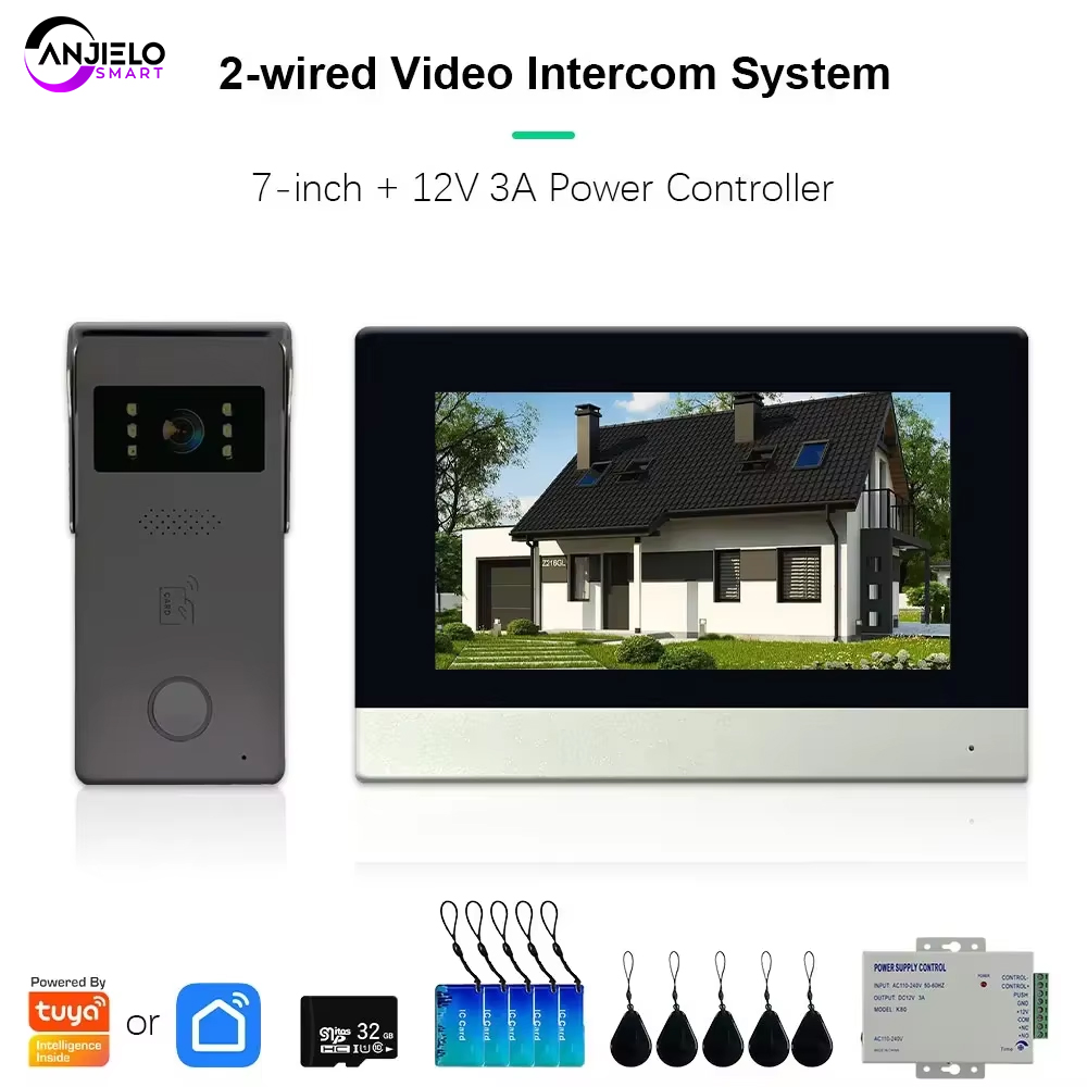 Home Security Cameras Uk - ANJIELO Tuya Smart Video Doorbell 1080P