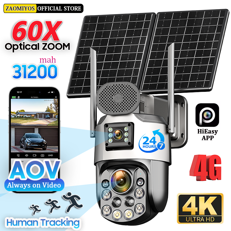 Alarm Siren Outdoor - Dual Lens Home Outdoor Surveillance Solar