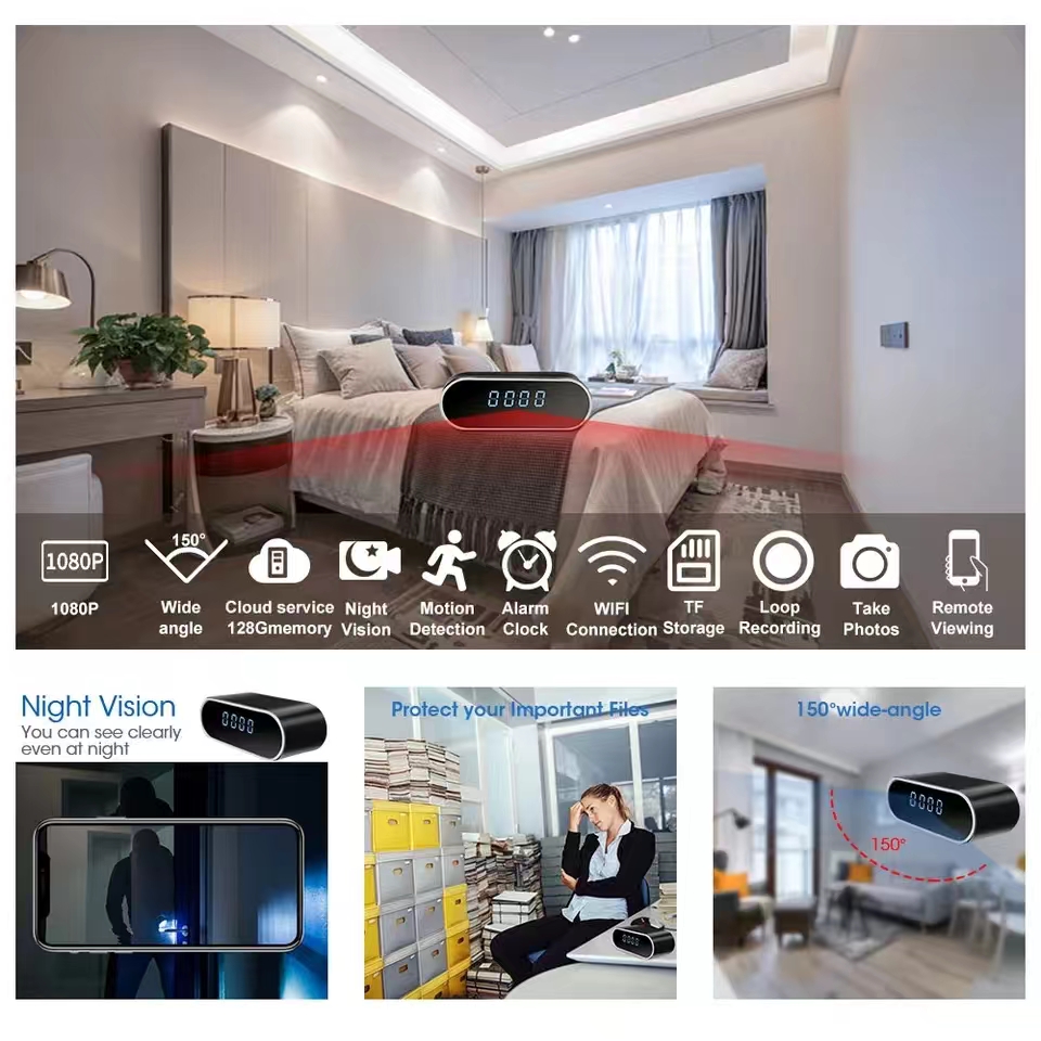 WIFI Mini Clock Camera HD 1080 - đánh giá và giá Hidden Camera Clock