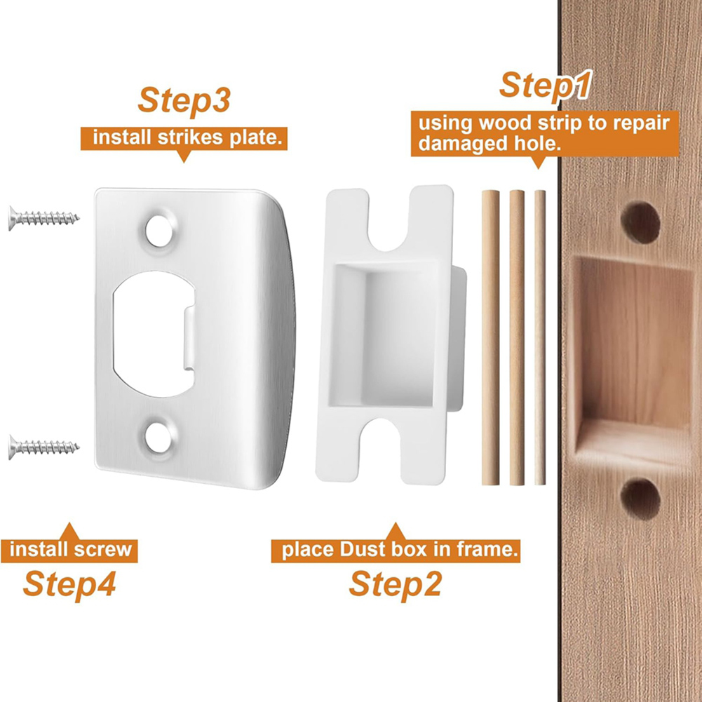 4 Pack Door Latch Strike Plate - đánh giá và giá Door Reinforcer Kit