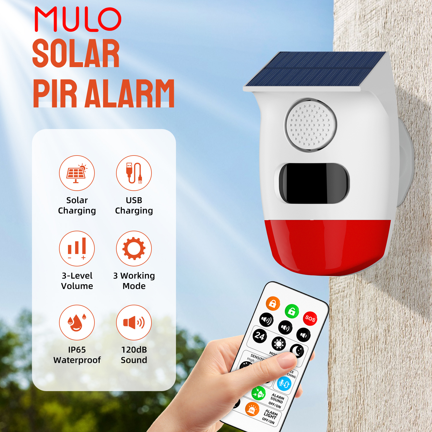Outdoor Solar Alarm PIR Infrar - đánh giá và giá Solar Security Light