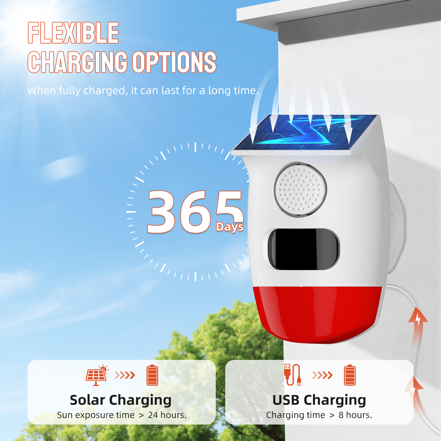 Outdoor Solar Alarm PIR Infrar - đánh giá và giá Solar Security Light