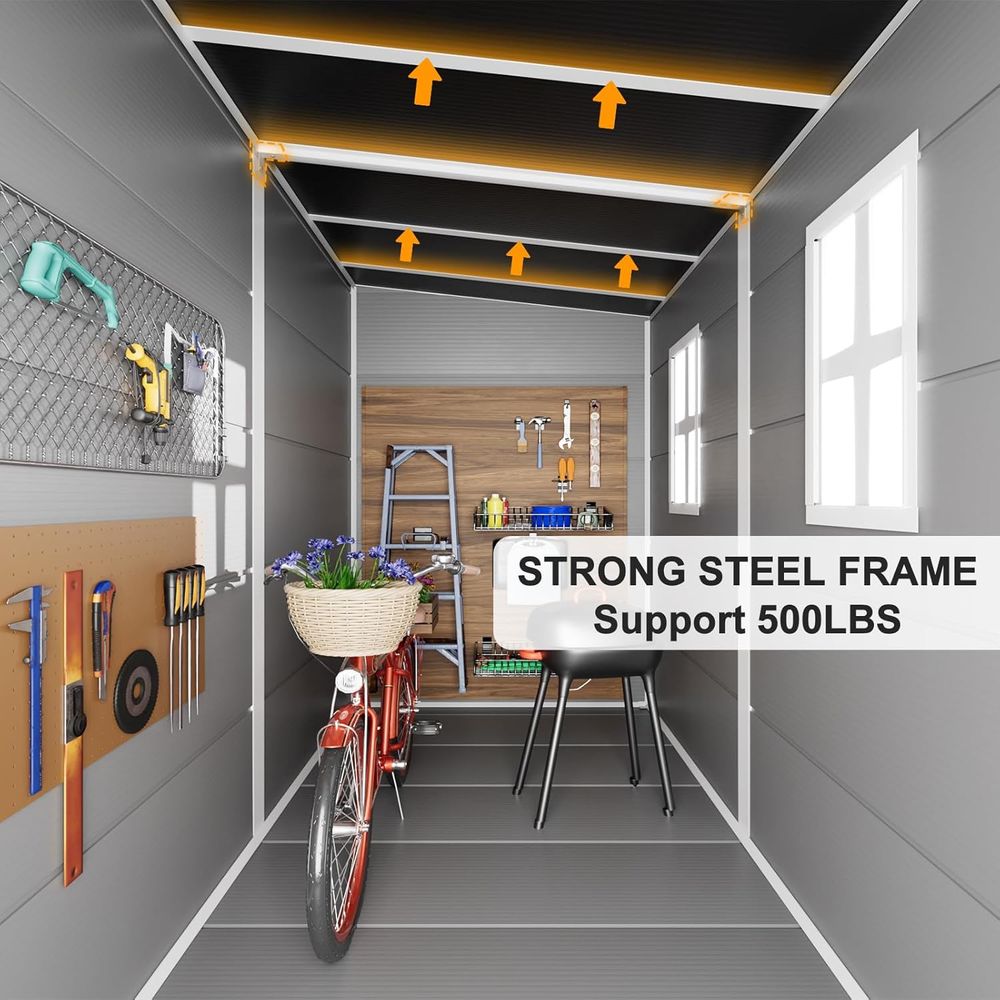 Gray 8x4x6 ft. Plastic Storage - đánh giá và giá Door Reinforcer Kit