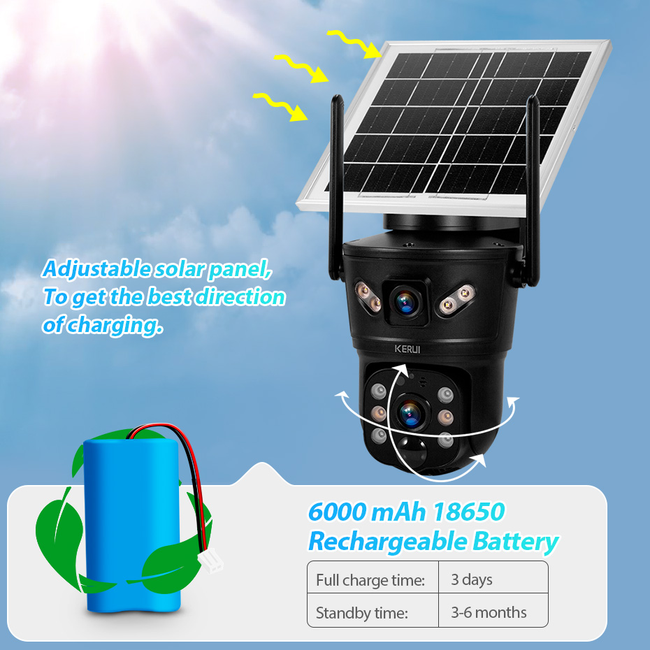 KERUI Outdoor 6MP Solar Camera - đánh giá và giá Alarm Siren Outdoor