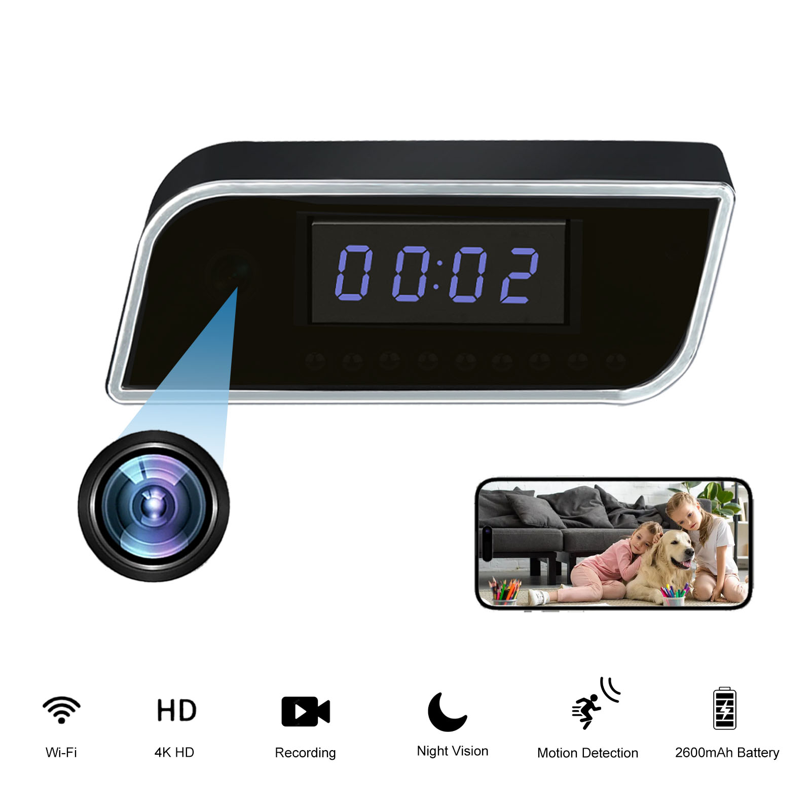 4K Smart Clock Camera with WiF - đánh giá và giá Hidden Camera Clock