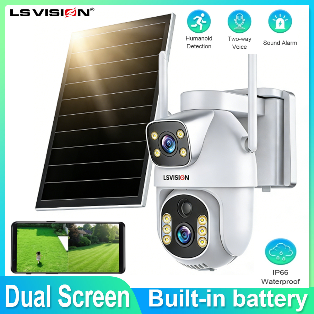 LS VISION Dual-Lens Solar Secu - đánh giá và giá Home Security Cameras Uk