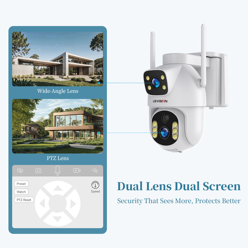 LS VISION Dual-Lens Solar Secu - đánh giá và giá Home Security Cameras Uk