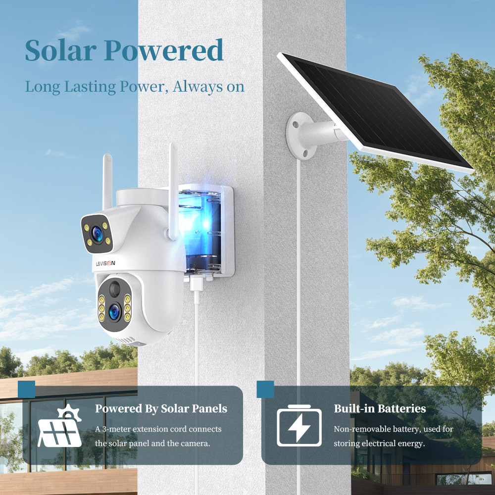 LS VISION Dual-Lens Solar Secu - đánh giá và giá Home Security Cameras Uk