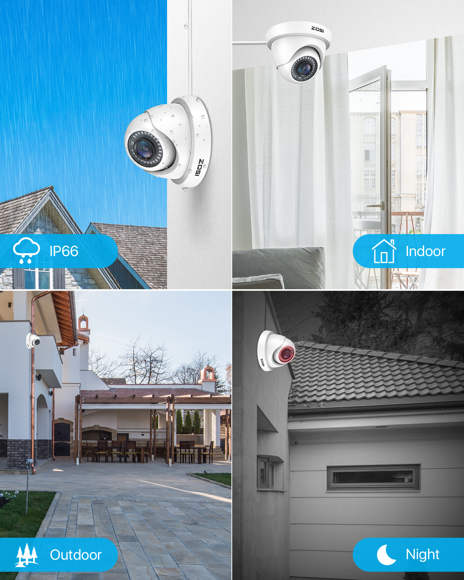 ZOSI 4 Pack 1080P 1920TVL HD-T - đánh giá và giá Home Security Cameras Uk